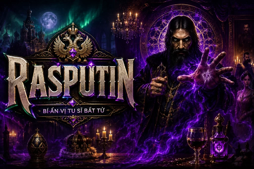 Giao diện huyền bí và hình ảnh nhân vật đặc trưng trong AO88 Rasputin