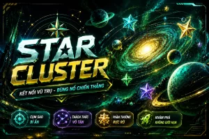 Giao diện bầu trời sao đêm và các viên ngọc lấp lánh trong AO88 Star Cluster